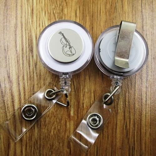 Violin ID Badge Reel gift for him/her friend family retractable recoil id badge holder work fun