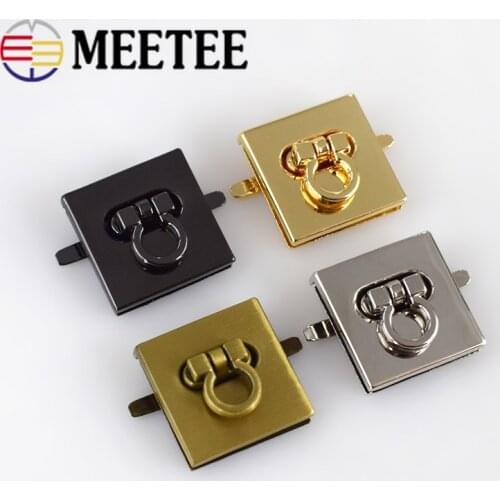 2/5pcs Square Handbag Turn Lock Clasp Buckles for Bags Purse Metal Clasps DIY Hardware Part Accessories Leather Craft