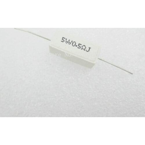 10PCS/LOT Ceramic Cement Resistor 5W 0.5 ohm 0.5R 0R5 Resistance 5% Error Cement resistance