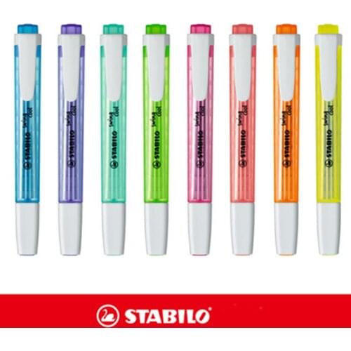 8pcs Stabilo Highlighter 275 Oblique Head Non-toxic Environmental Ink Highlighter Macaron Color Student and Office Supplies