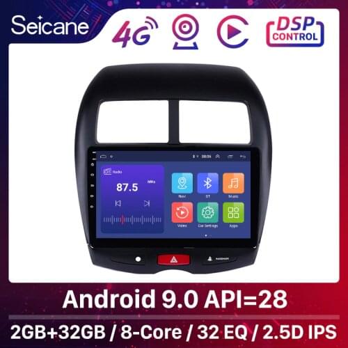 Seicane 2 din Car Radio Multimedia Video Player Navigation GPS Android 9.0 For 2010 2011 2012-2015 Mitsubishi ASX Peugeot 4008