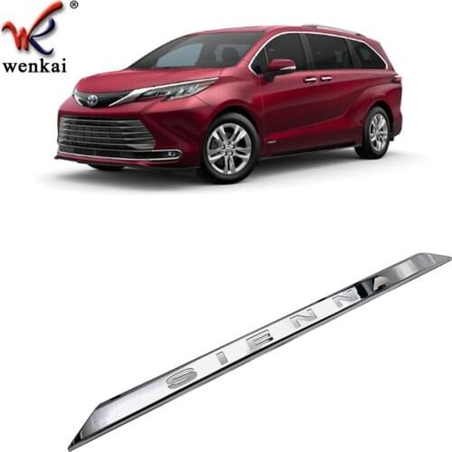 Car Rear Tailgate Trunk Trim Strip For Toyota Sienna 2021 2022 ABS Chrome Accessories Car Styling