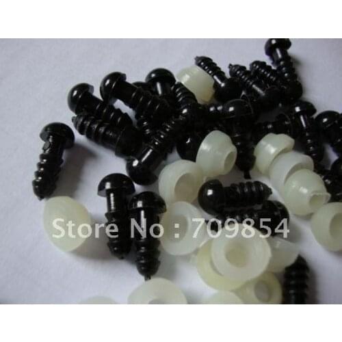 Free shipping!!! Bulk 800pcs/lot 7mm full black toy eyes with spacer toy accessories