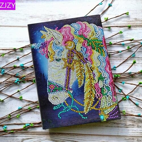 A5 Notebook DIY Creative Special Shaped Diamond Painting Unicorn Notebook Diary Book Embroidery Diamond Cross Stitch Craft Gift