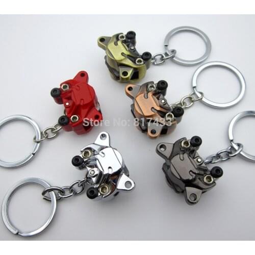 5pcs 6colors Zinc alloy motorcycle Car modification Disc brake Piston calipers keychain keyring