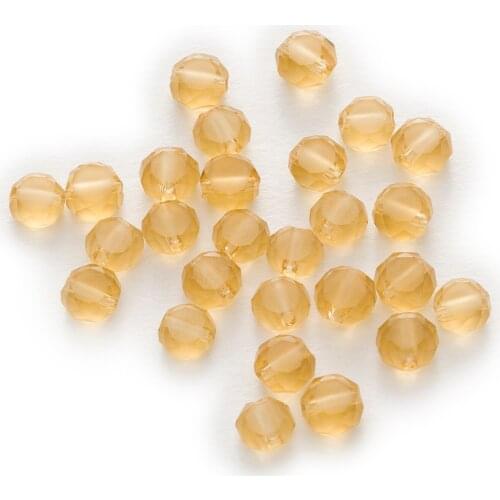 50 Piece Champagne Bread Faceted Crystal Glass Spacer Beads Jewelry Findings For Handmade Making Bracelet Necklaces DIY 4-8mm