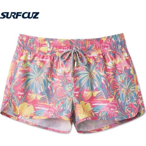 Quick Dry Beach Shorts Coconut-trees Couple Swimwear Swim Trunks Women Boardshorts Men Swim Shorts Running Surfing Lovers Shorts