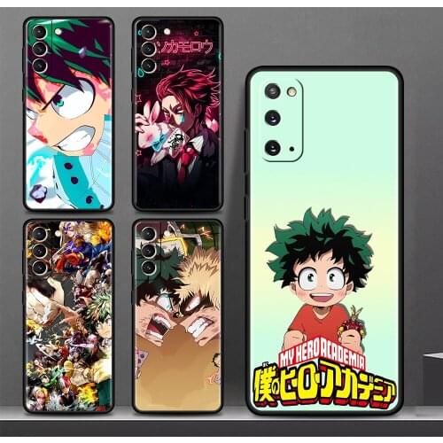My Hero Academia Anime Phone Case For Samsung Galaxy S21 Ultra S20 FE S10 Plus S9 S8 S10e S7 F62 F12 Black Soft Silicone Cover