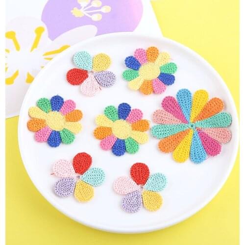 DIY Handmade Jewelry Accessories Wool Woven Colorful Sunflower Hairpin Hair Accessory Earrings Mater Patch Sticker 30pcs