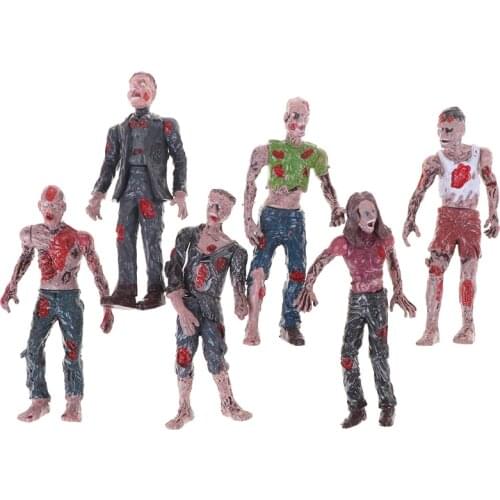 6 Pcs Walking Corpses Model Terror Zombies Kids Children Action Figure Toys Dolls Assembly Models