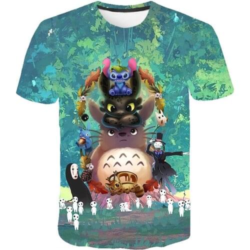 Totoro Harajuku Ullzang 3D T Shirt Child Studio Ghibli Kawaii T-shirt Funny Cartoon Tshirt Cute Baby Girl Clothes