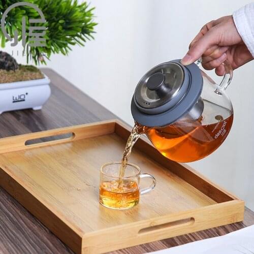 JIEWU Stainless Steel Inner Glass Pot High Temperature Resistant Glass Tea Pot 2021 New Hot Office Home Kitchen Accessories