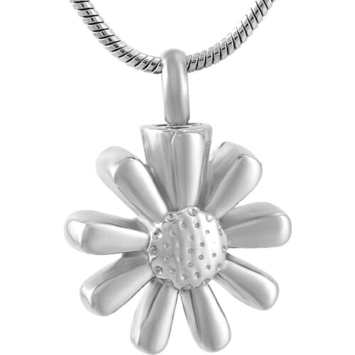 IJD9595 Stainless Steel Cute/Romantic Flower Cremation Urn Pendants Necklace Women