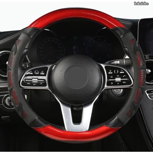 Kokololee Microfiber Leather Car Steering Wheel Cover For Jaguar XF XE F Pace XJ X-type Ruitar E Pace Emblem S-type