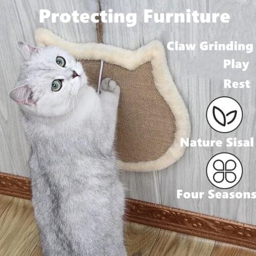 Cat Toys Cat Scratching Board Paw Grinding Durable Cat Scratcher Sisal Scratching Pad Hang On The Wall Protecting Furniture