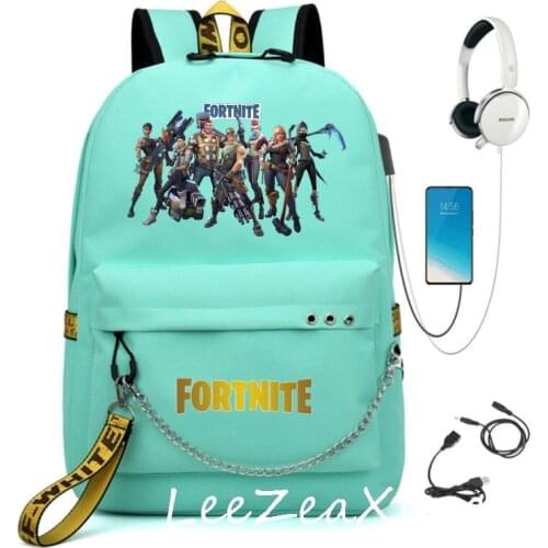 FORTNITES Backpack Multifunction USB Charging Travel Canvas Students Backpack For Teenagers Boys Girls School Bag