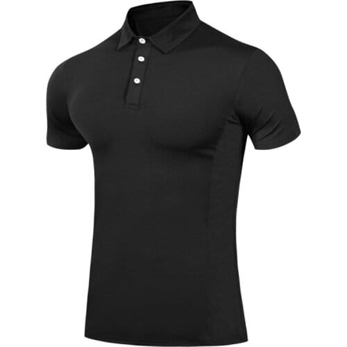 2021 Summer Men Polo T-Shirt Gym Running Training Fitness Bodybuilding Casual Sport Top Quality Cotton Short Sleeve Male