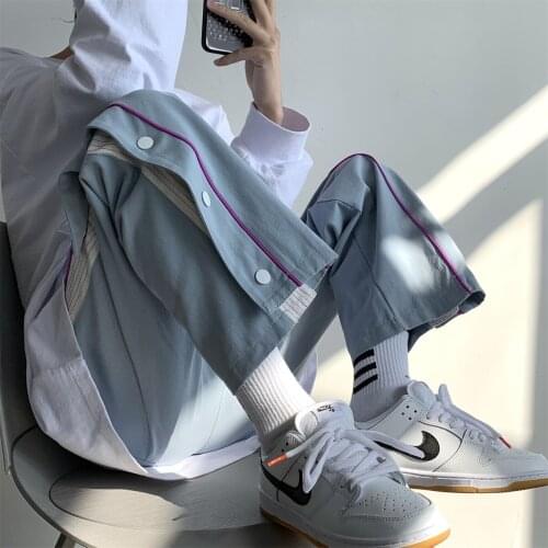 2021 Harem Pants Man Casual Loose Korean Style Sweatpants Mens Ankle Length Pants Hip Hop Fashion Streetwear Wide Leg Pants