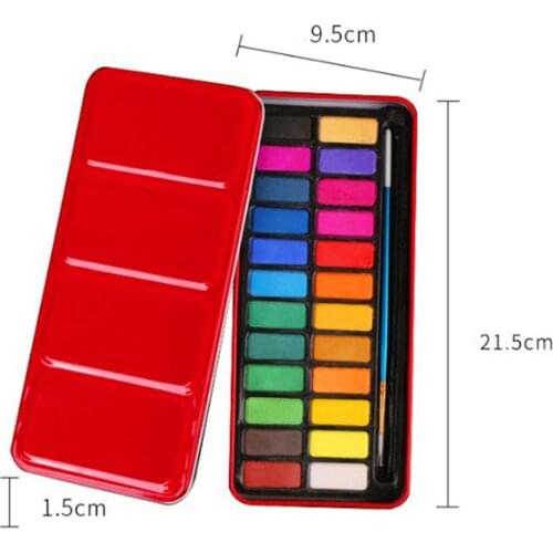 Colors Soild Watercolor Paints Tin Box Watercolor Painting Set With Brush Portable For Artist School Student Supplies r20