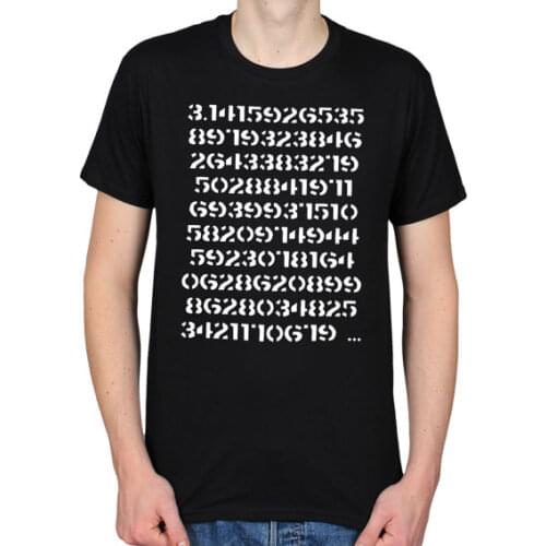 Pi First 100 Digits Mathematics T shirt Mathematics Geek Art casual short sleeve printed tee US plus size
