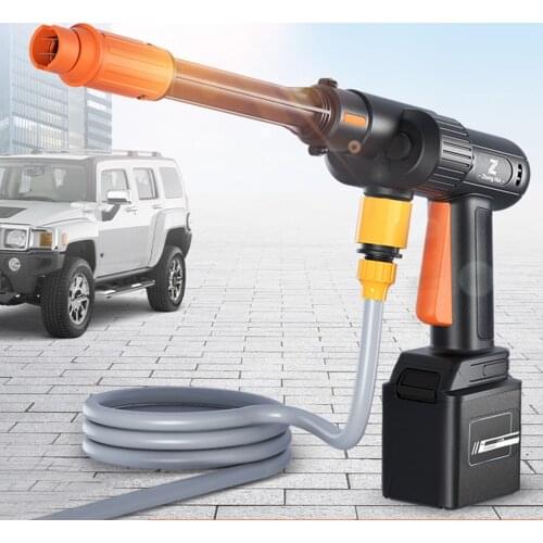 Cordless 200W High Pressure Washer Gun Electric Car Cleaning Tool Portable Car Cleaning Device Water Pump with Foaming Bottle