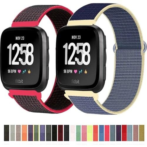 Nylon Loop Woven Strap for Fitbit Versa 2 Band Smart Watch Replacment Watchband Sport Bracelet for Fitbit Versa Lite Sense Band