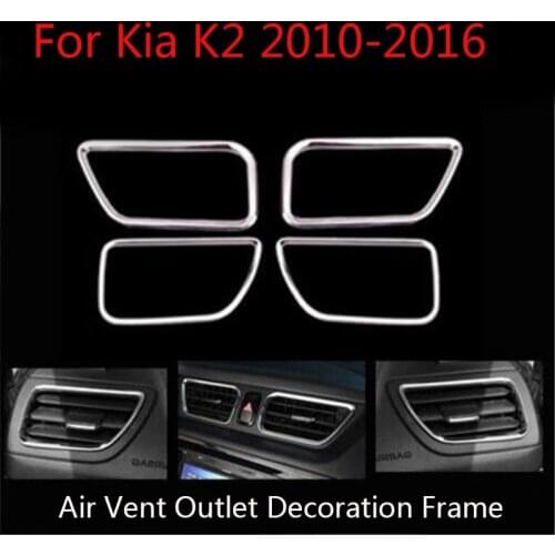 Car Styling Air Vent Outlet Dedicated Interior Chrome Trim Sticker Case For Kia RIO K2 2011-2016 Auto Accessories