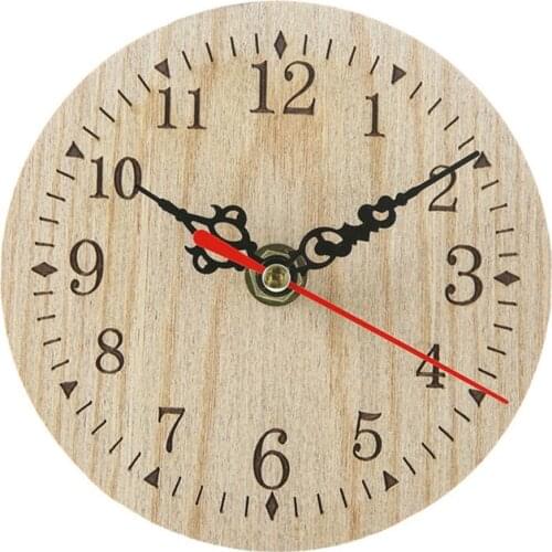 Vintage Rustic Wooden Wall Clock Silent Wall Clock Wooden Handmade Antique Shabby Retro Home Kitchen Room Decor JJ30