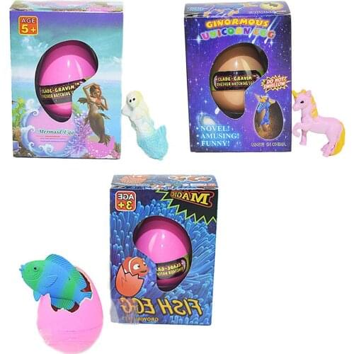 Magic Hatching Egg of Mermaid and a Imaginary Animal with a Horn Pets Children Kids Gift Toy Revivable Egg Animal Growing