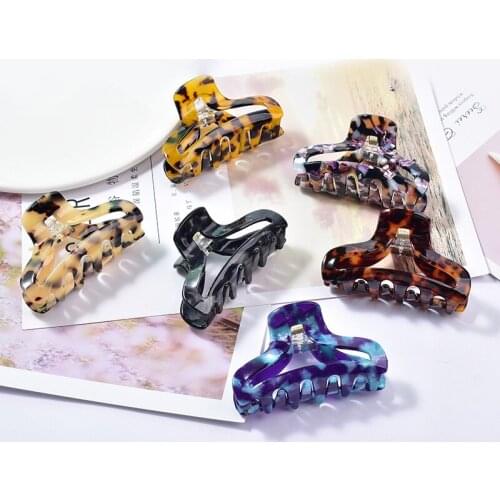 Acetate Leopard Grain Crab Hair Clips for Women Chic Hair Claws Hairgrips Glossy Hairpins Headwear Fashion Hair Accessories