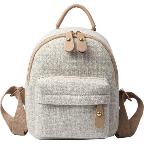 Women Casual Canvas Backpack Trendy Woven Daypack Lightweight Waterproof Handbag for Daily Travel Use