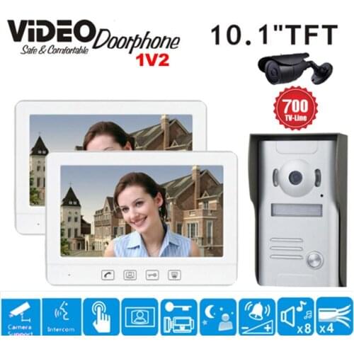 ZHUDELE Home Security 10.1 inch TFT LCD Monitor Video Door phone Intercom System With Night Vision Outdoor Camera IN STOCK 1V2