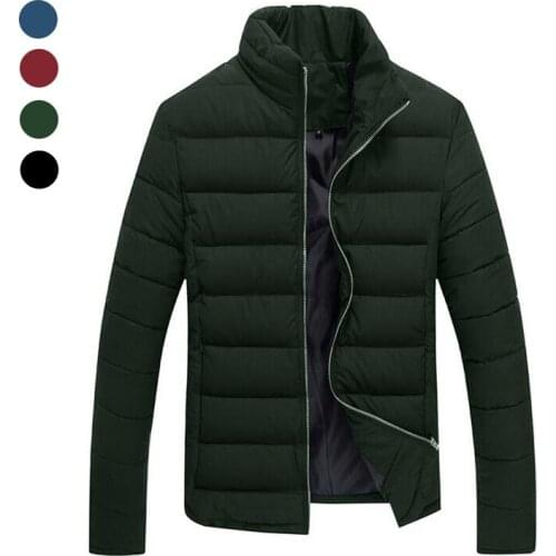 Winter Jacket Men 2019 Brand Parka Man Clothing Stand Collar Zipper Thick Quilted Jackets Coat Drop Shipping