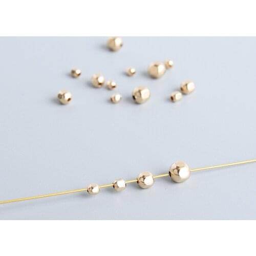 Gold filled Small Engraved carved spacer Beads not fade for making jewelry accessories 2-4mm 10pcs