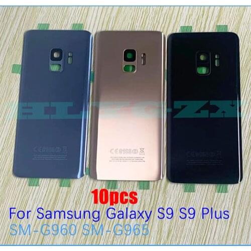 10pcs New Back Glass For Samsung Galaxy S9+ S9 Plus G960 G965 Battery Cover Housing Door Rear Case Replacement With Camera Lens