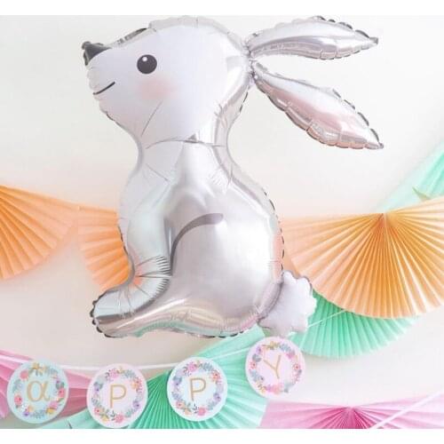 2pcs Cute Rabbit Cartoon Helium Balloons Jungle Animals Bunny Ballon Birthday Party Decorations Wedding Child Gifts Baby Shower