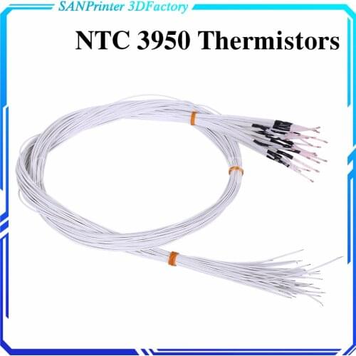 5PCS 3D Pringter 100K ohm NTC 3950 Thermistors Sensors with Cable 3D Printers Parts For Reprap Mend Part Temperature Accessories
