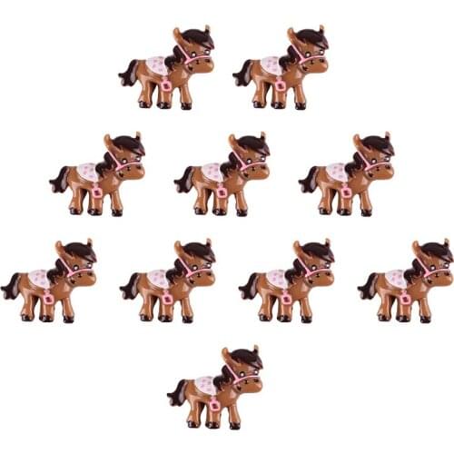 50pcs Western Cowgirl Horse Resin Scrapbooking Hair Bow Clip Center Crafts Embellishment Charms Cabachons