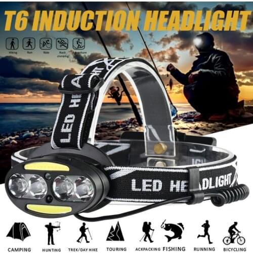 6/8 LED Headlight head lamp 4* T6 +2*COB+2*Red LED HeadLamp Flashlight Torch Lanterna head light for camping fishing search #ND