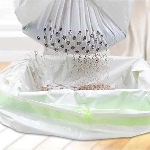 7pcs Cat Litter Bag Disposable Hygienic Drawstring Pet Sand Filter Bag Reusable Puppy Litter Box Tray Home