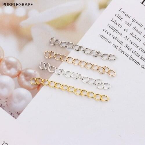 DIY earrings accessories 50mm adjustment chain long tail metal jewelry basic material necklace bracelet 50 pieces