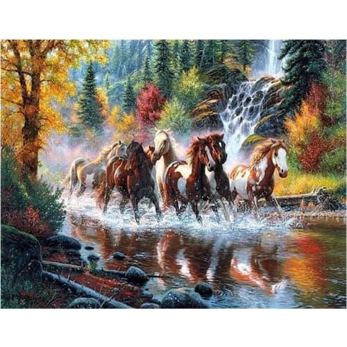 5D DIY Stud Of Horses Diamond Painting animal scenic Round Square Full Drill Nouveaute Mosaic Embroidery Cross Stitch home decor