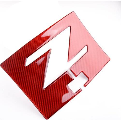 Car Front Console Navigation GPS Panel Trim Cover Red Carbon Fiber Fit for Nissan 350Z 2003 2004 2005 2006 2007 2008 2009