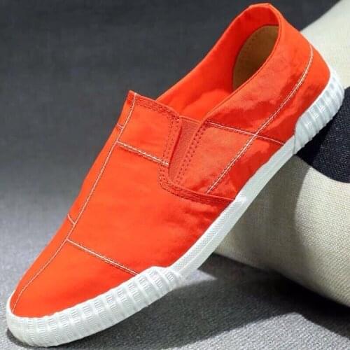 Brand Designers Fashion Mens Casual Shoes Black Slip on Mens Casual Canvas Shoes Rubber Mens Loafers