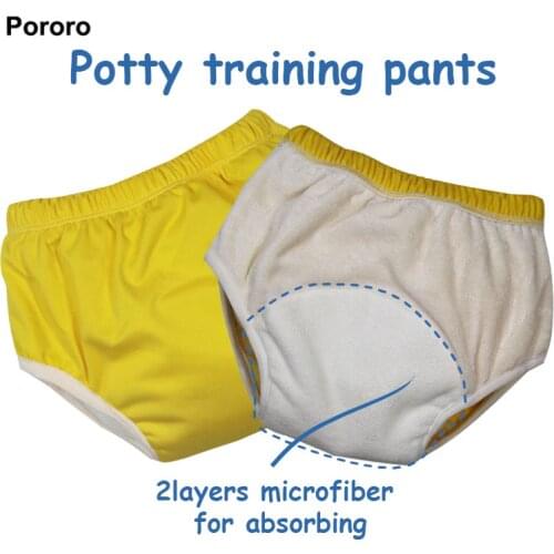 Pororo plain color baby pull ups, bamboo potty training pants, waterproof cloth diaper pants for Toddler 18 months to 3 years