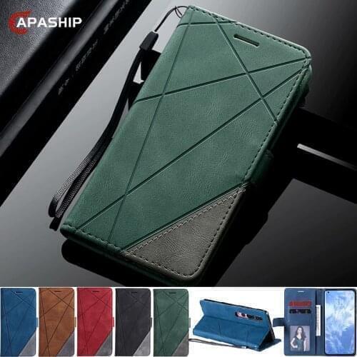 Luxury Geometric Wallet Flip Case For iphone 11 Pro Max XS XR SE 2 2020 7 8 Plus 6 6S X Retro Magnetic Leather Card Holder Cover