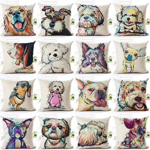 Animal Style French Bulldog Printed Pillow Cover Cut Dog Home Decorative Cushion Cover almofadas cojines decorativos para sofa
