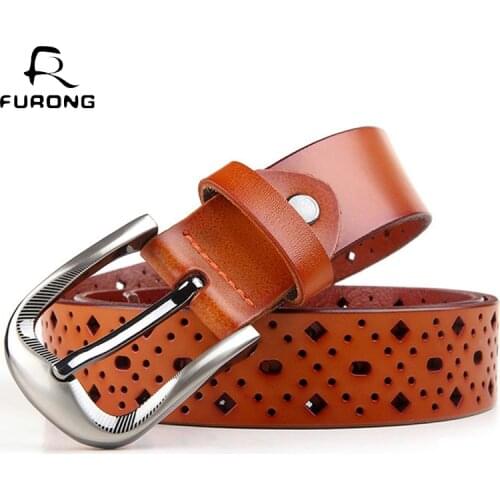 Designer ladies belt true fart cow ladies pin buckle full grain leather ladies casual belt wild clothing belt fashion ladies