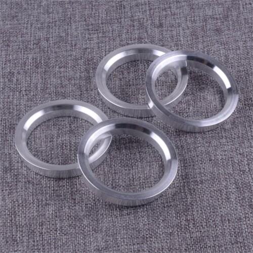DWCX Universal 4PCS Chrome Aluminum Wheel Hub Centric Rings Spigot Spacer Set 54.1mm ID to 67.1mm OD