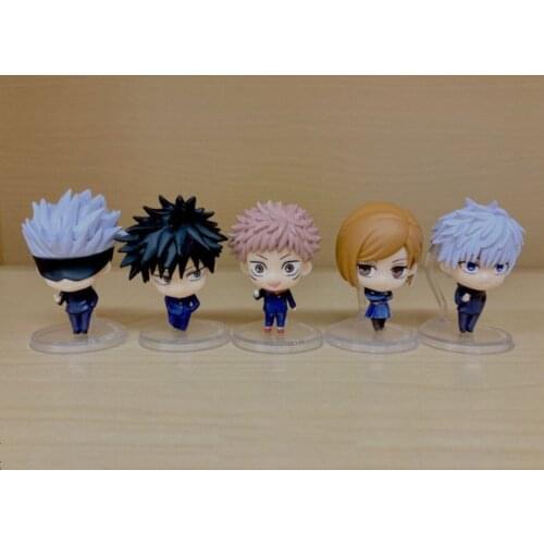 5pcs Set Japanese Anime Jujutsu Kaisen Figure Q Version Itadori Yuji Gojo Satoru Action Figure Megumi Nobara Satoru Figure Modle